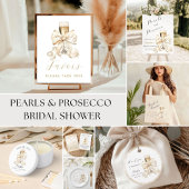 Pearls and Prosecco Bridal Shower Thank you Flessenhanger