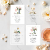 Parels, bloemblaadjes en Prosecco Vrijgezellenfees Bedankkaart