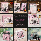 Roze en zwarte Halloween "Boo" Groeten Briefkaart