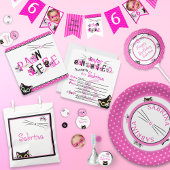 Peking Katten Roze Polka Dot Party Uitnodiging