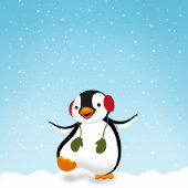 Cute Funny Winter Penguin Cadeaupapier