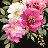 Roze en witte Waterverf pioenroos bloemenbruiloft Gastenboek