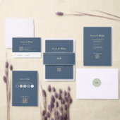 Blauwe bruiloft met Latticework Patroon Bedankkaart (Personaliseer de collectie van deze zelfstandige maker.)