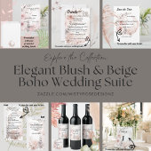 Boho Blush Gedroogde Bloemen Wedding Programma