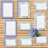 Periwinkle Blue White Hydrangea Flowers Invitation Kaart