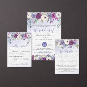 Paarse Fuchsia Waterverf Floral Save the Date Kaart (Personaliseer de collectie van deze zelfstandige maker.)