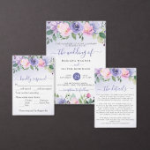 Lavendel roze Waterverf bloemenbruiloft Ronde Sticker (Personaliseer de collectie van deze zelfstandige maker.)