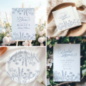 Elegant Periwinkle Blue Wildflower Vrijgezellenfee Servet