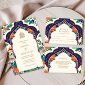 Perzische bloem inleg crème moslim bruiloft save the date