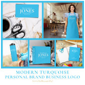 Persoonlijke naam Merk Business Logo Modern Turquo Thermosbeker