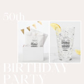Elegant White 50th Any Age Birthday Ronde Sticker