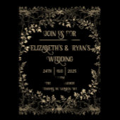 Luxe goud & zwart sepia bloemenafwerking gastenboek