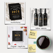 50ste Verjaardagsnaam 1974 Zwart Goud Elegant Chic Blikjeskoeler