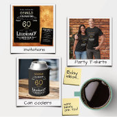 60e verjaardag zwart goud legendarische retro ronde button 3,2 cm