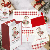 Cute Personalized Santa Christmas Holiday Etiket