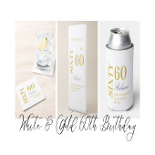 Elegant Wit & Goud 60e Verjaardag Cocktail Party Kartonnen Onderzetters