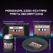 Retro Mixtape verjaardagsfeestje Uitnodiging Briefkaart