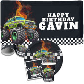 Gepersonaliseerde Monster Truck Verjaardagsfeest Papieren Bekers