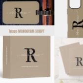 Monogram Elegant Taupe Script Initiaal Naam Aangep Kurkentrekker