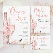 Blush Roze Waterverf Vrijgezellenfeest Datum Spel Informatiekaartje