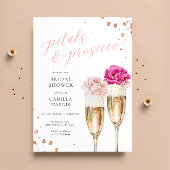 Petals en Prosecco Script Blush Vrijgezellenfeest Kaart