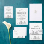 Philly Wedding gestileerde Skyline sparen de Datum Magneet (Personaliseer de collectie van deze zelfstandige maker.)