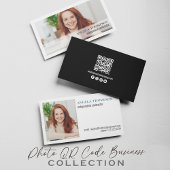 Eenvoudige Professionele QR Code Foto Blauw Visitekaartje