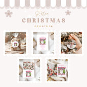 Checkered Pink Merry & Bright Christmas Party Kaart
