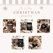 4 Photo Minimalist First Christmas Engaged Feestdagenkaart