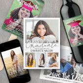 Oversized Photo Collage Modern Overlay Graduation Aankondiging