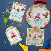 Foto's en Polka Dots Jongens Verjaardagsfeest Papieren Bekers