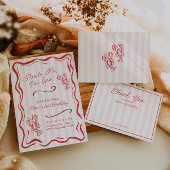Roze & Rode Streep Kaarten en Cadeaus Bord Poster