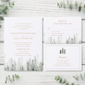 Pine Forest Wedding Bedankt Briefkaart (Personaliseer de collectie van deze zelfstandige maker.)