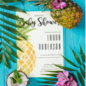 Tropische Waterverf Geel Groene anananaspotlood Etiket