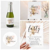 Roze goudkleurige en bruinachtige naam 40e verjaar bedankdoosjes