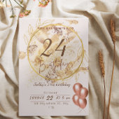 Speciale elegante roze en gouden verjaardag ronde sticker