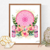 Roze Mandala Crystals Flower Energy Yoga Reiki Spa Visitekaartje