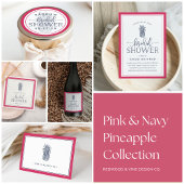 Voorbereiding anananas | Roze en marine dank u Bedankkaart