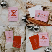 Retro Boho Floral Alles In Een Bruiloft Uitnodigin All In One Uitnodiging