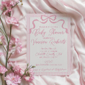 Roze strik Baby shower, roze lint Kaart