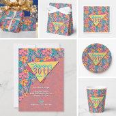 Tropisch Sinaasappel en Blauwe Bloemen Kaart