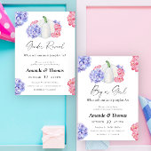 Geslacht onthullen witte pompoen en bloemen kaart