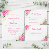 Roze Gold Floral Waterverf Wedding Return Address Etiket (Personaliseer de collectie van deze zelfstandige maker.)