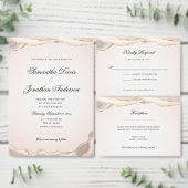 Blush Roze en Goud Glitter Agate Script Bruiloft Gastenboek (Personaliseer de collectie van deze zelfstandige maker.)