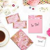 Roze en wit marmer met goudfolie en glitter muismat