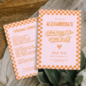 Retro Roze en Oranje Sunset Bachelorette Party Kaart