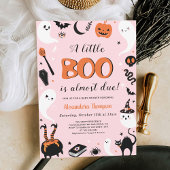 Roze Sinaasappel Halloween Baby shower Luier Raffl Informatiekaartje