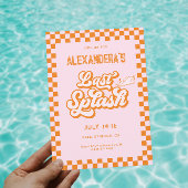 Pink Orange Last Splash Pool Bachelorette Wijn Etiket