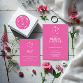 Perzik Monogram Bruiloft Stickers