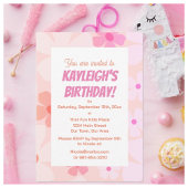 Peachy Happy Birthday Bubble Gum Roze Perzik Bloem Vlaggetjes